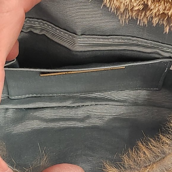 Sondra Roberts Metal Mesh Wristlet With Genuine Rabbit Fur And Stones - Picture 8 of 10